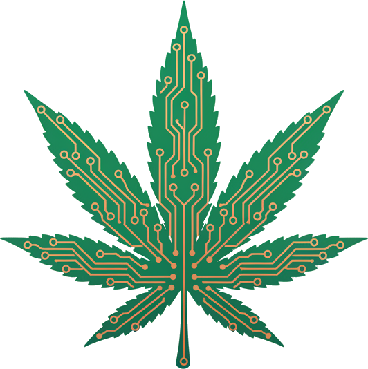 Logotipo circuit-leaf sobre fundo claro — versão para uso em light backgrounds